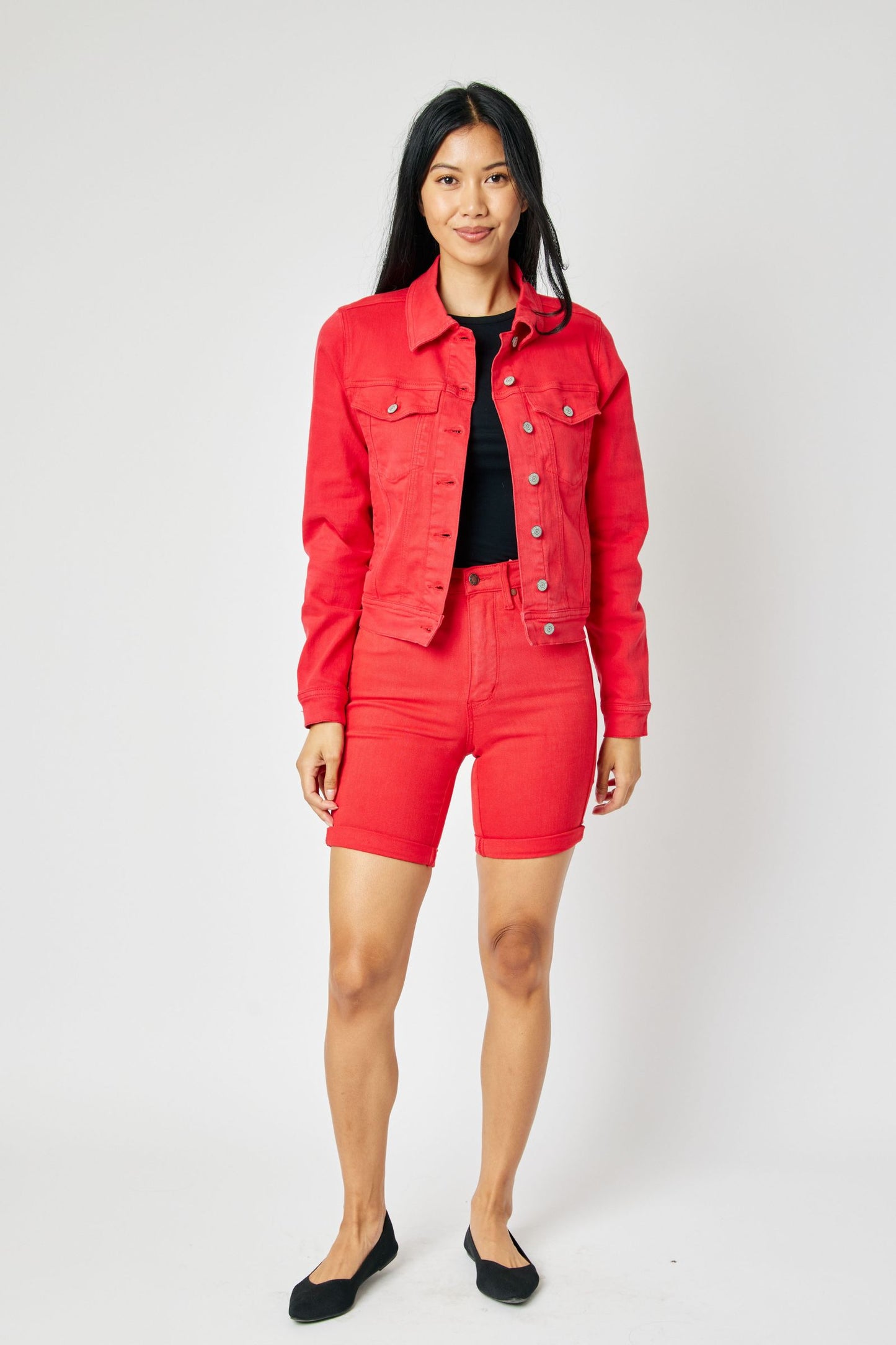 Judy Blue Red Denim Jacket