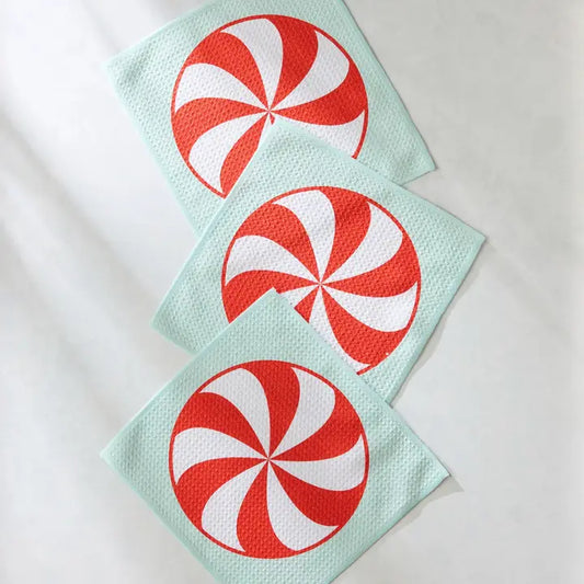 Geometry - Peppermint Swirl Dishcloth Set