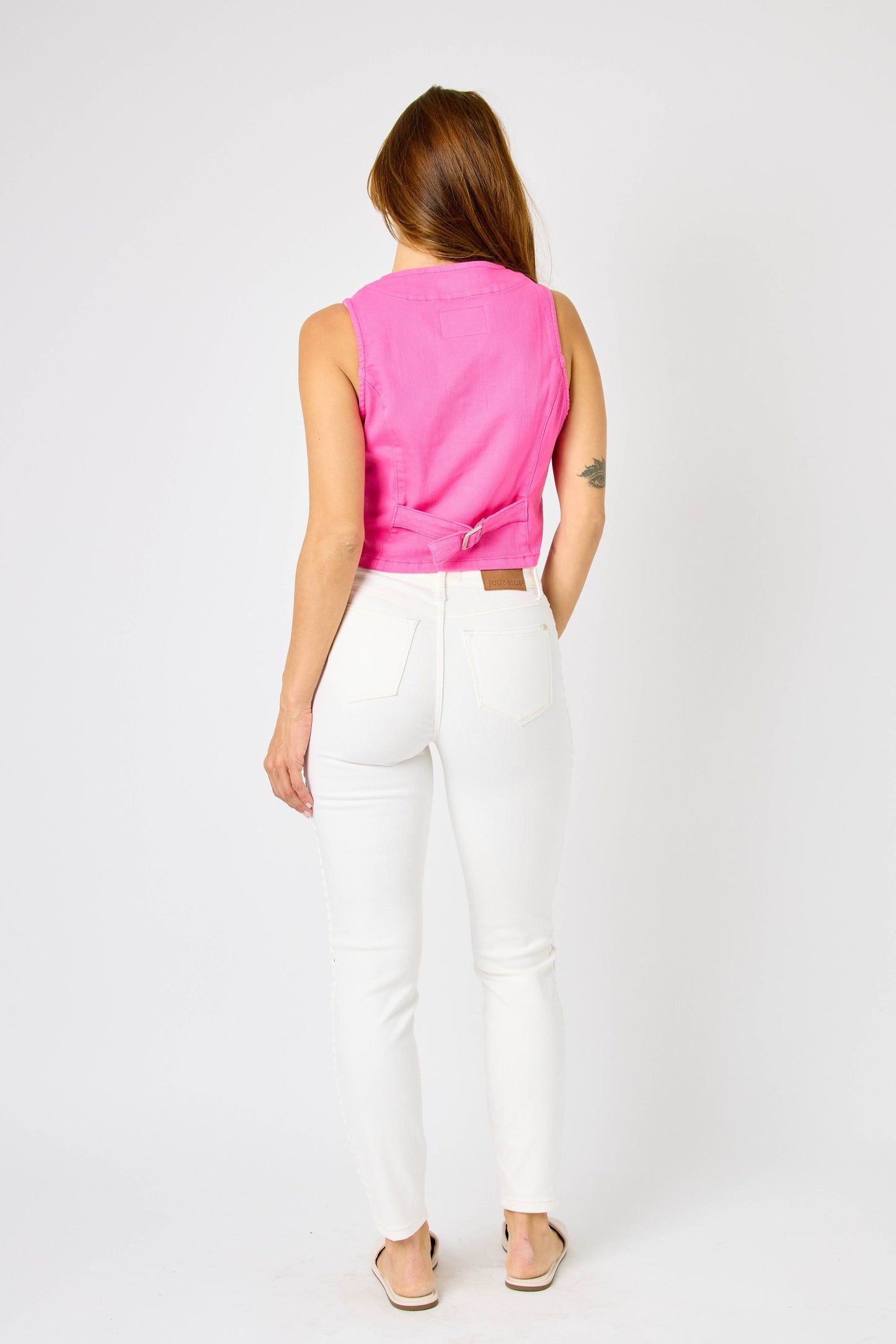 Judy Blue Garmet Dyed Hot Pink Vest