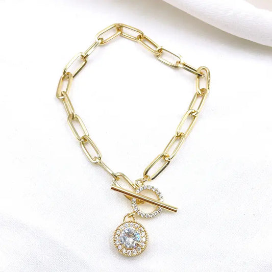 Drop Crystal Toggle Bracelet