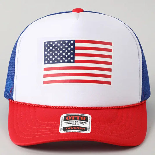USA Flag Foam Trucker Hat
