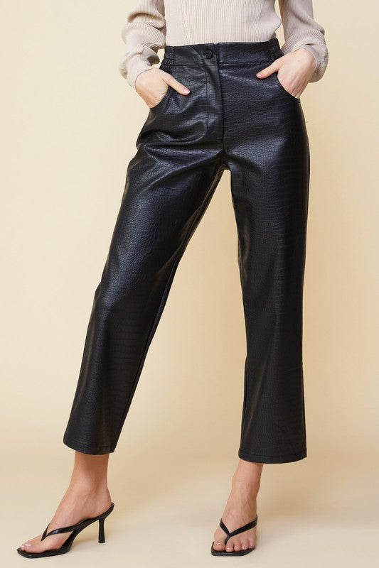 Leather Straight Pants