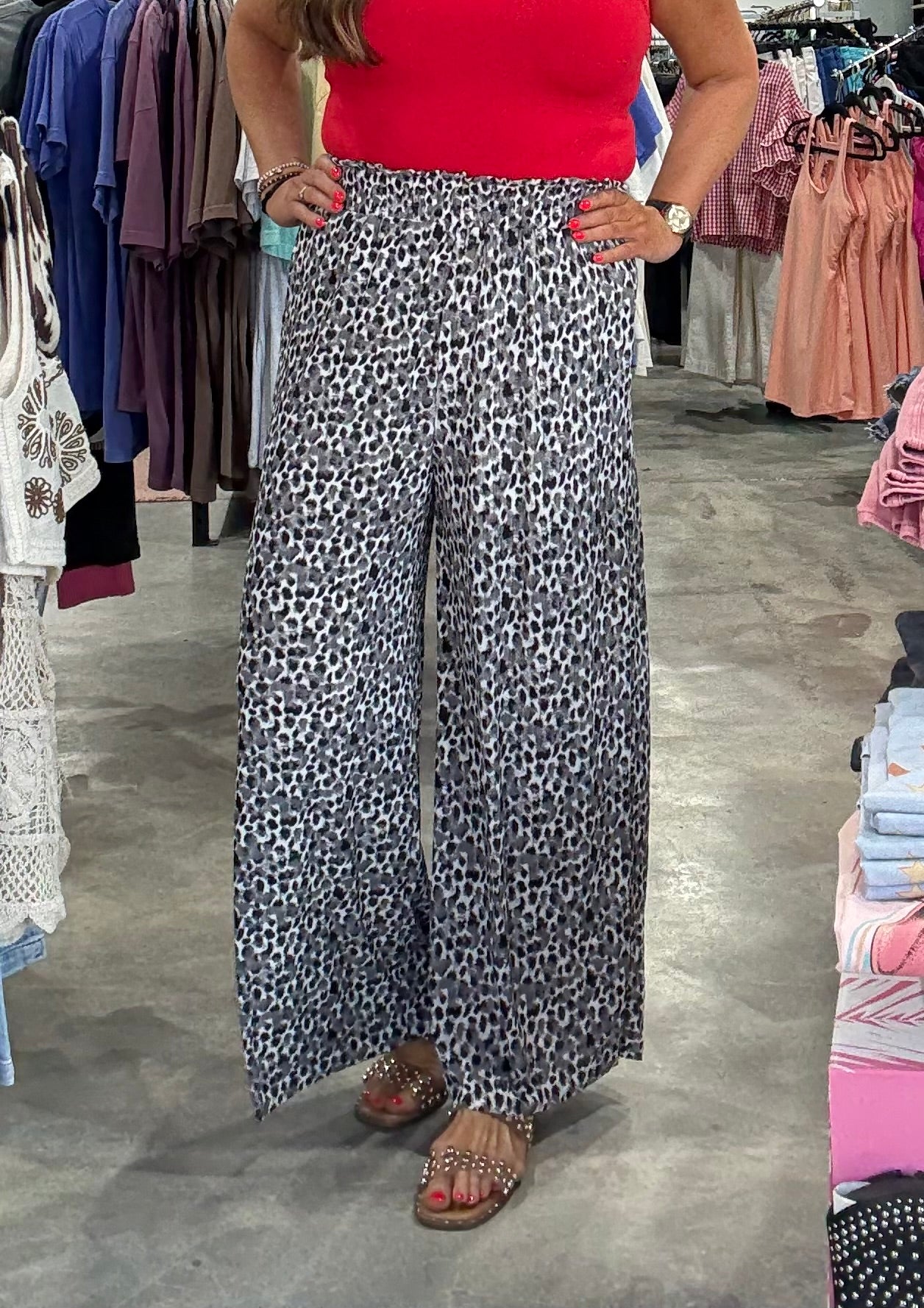The Leopard Wide Leg Pants
