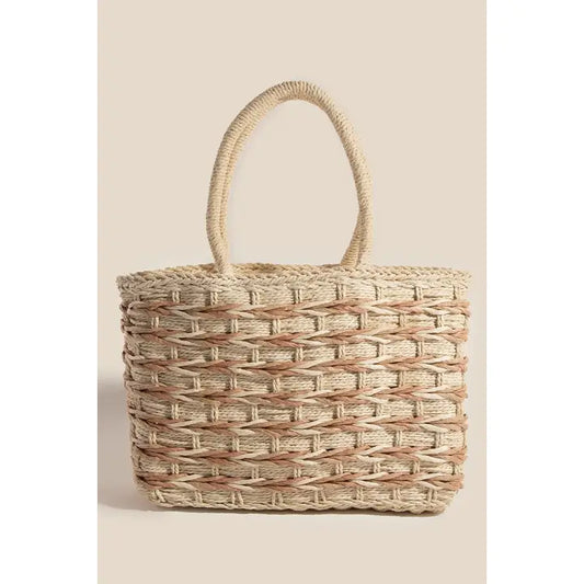 Two Tone Braided Hand Bag