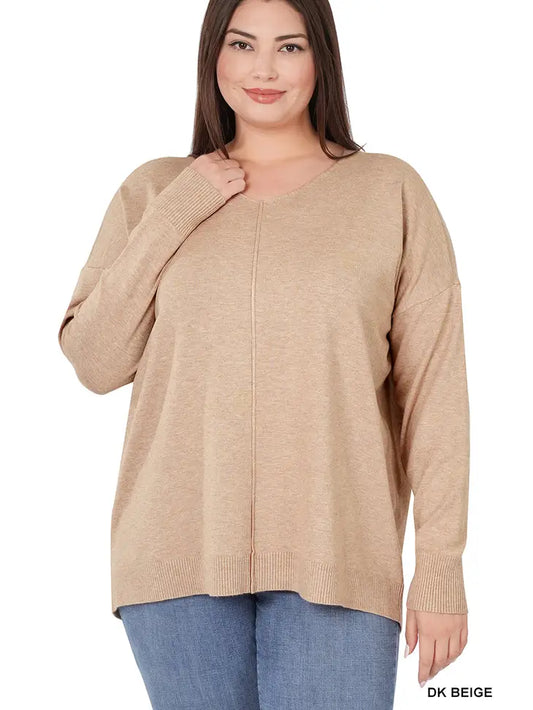The Sawyer Hi-Low Sweater - Curvy