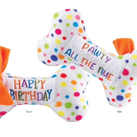 Happy Birthday Dog Bone Toy