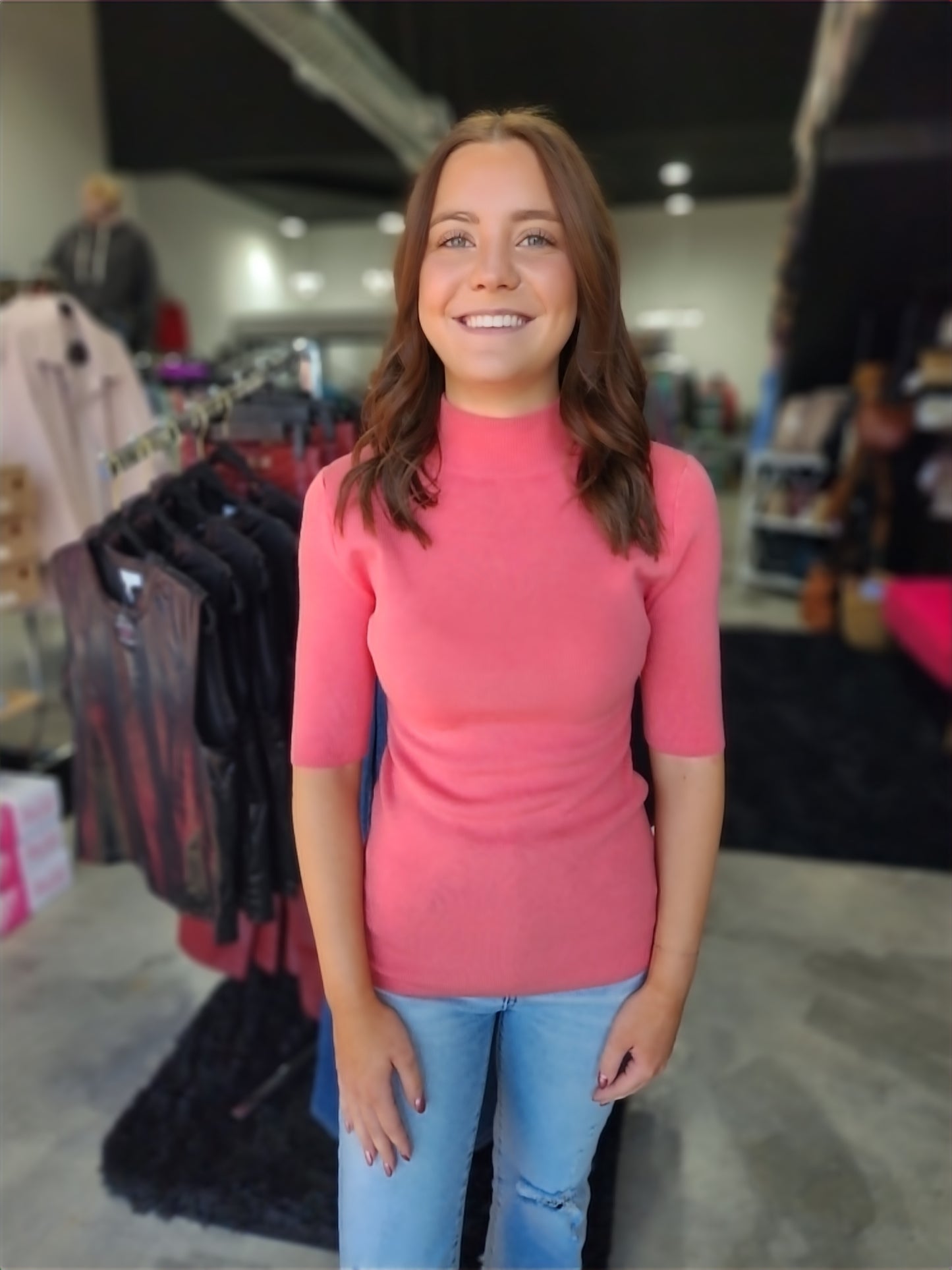 The Tea Rose Mock Neck Top