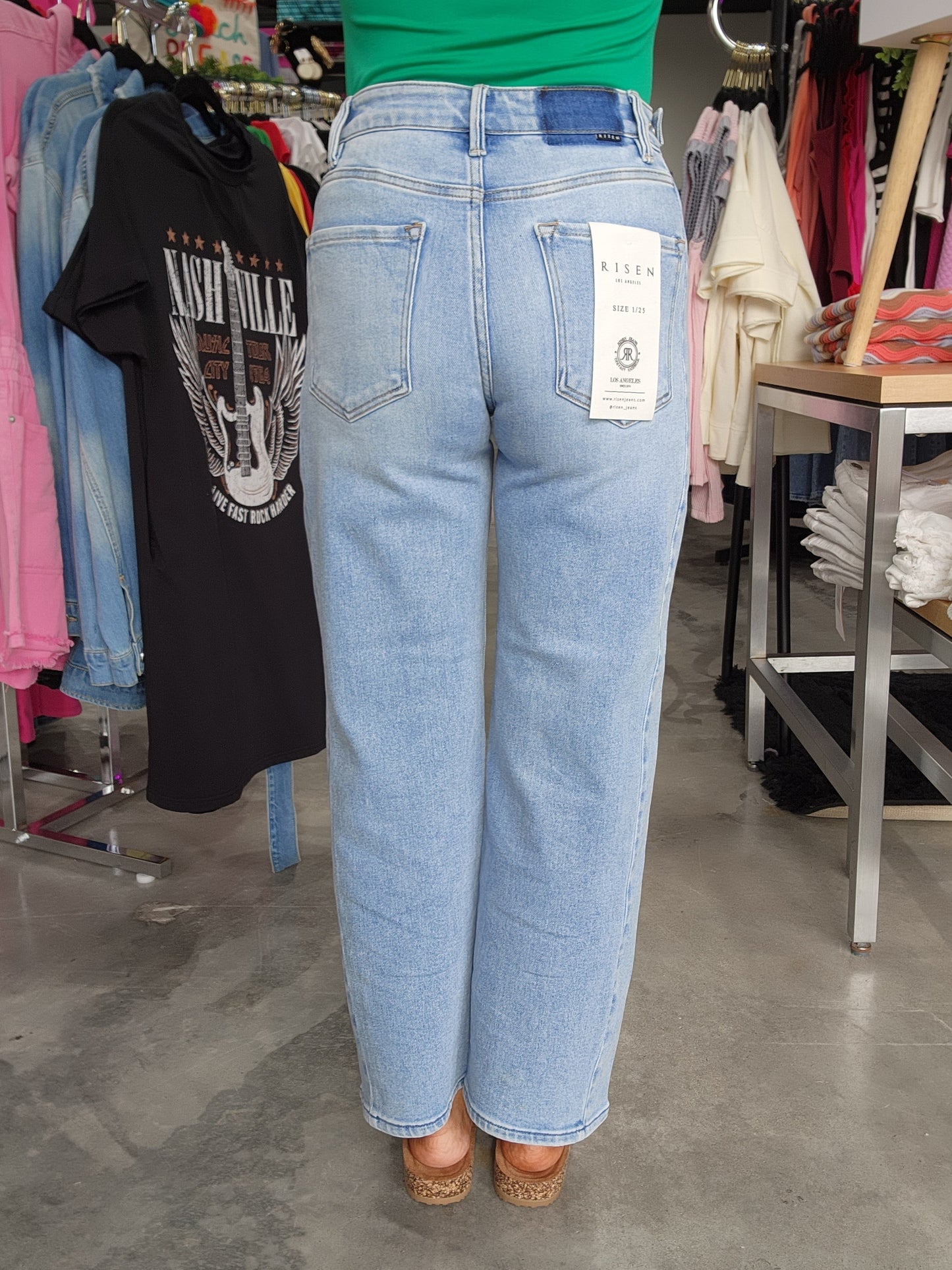 Risen High Rise Crop Barrel Denim Jeans