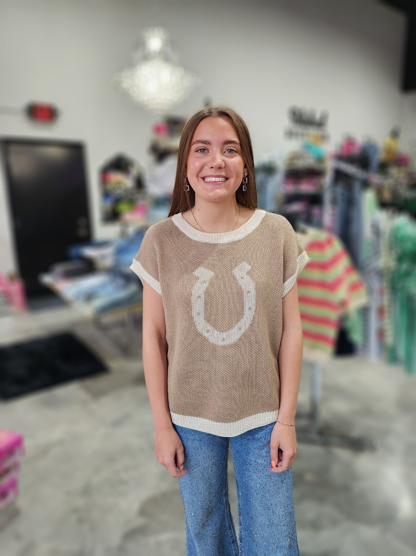 Horseshoe Short Sleeve Sweater