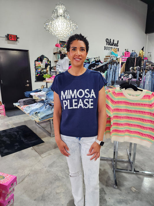 Mimosa Please Short Sleeve Sweater