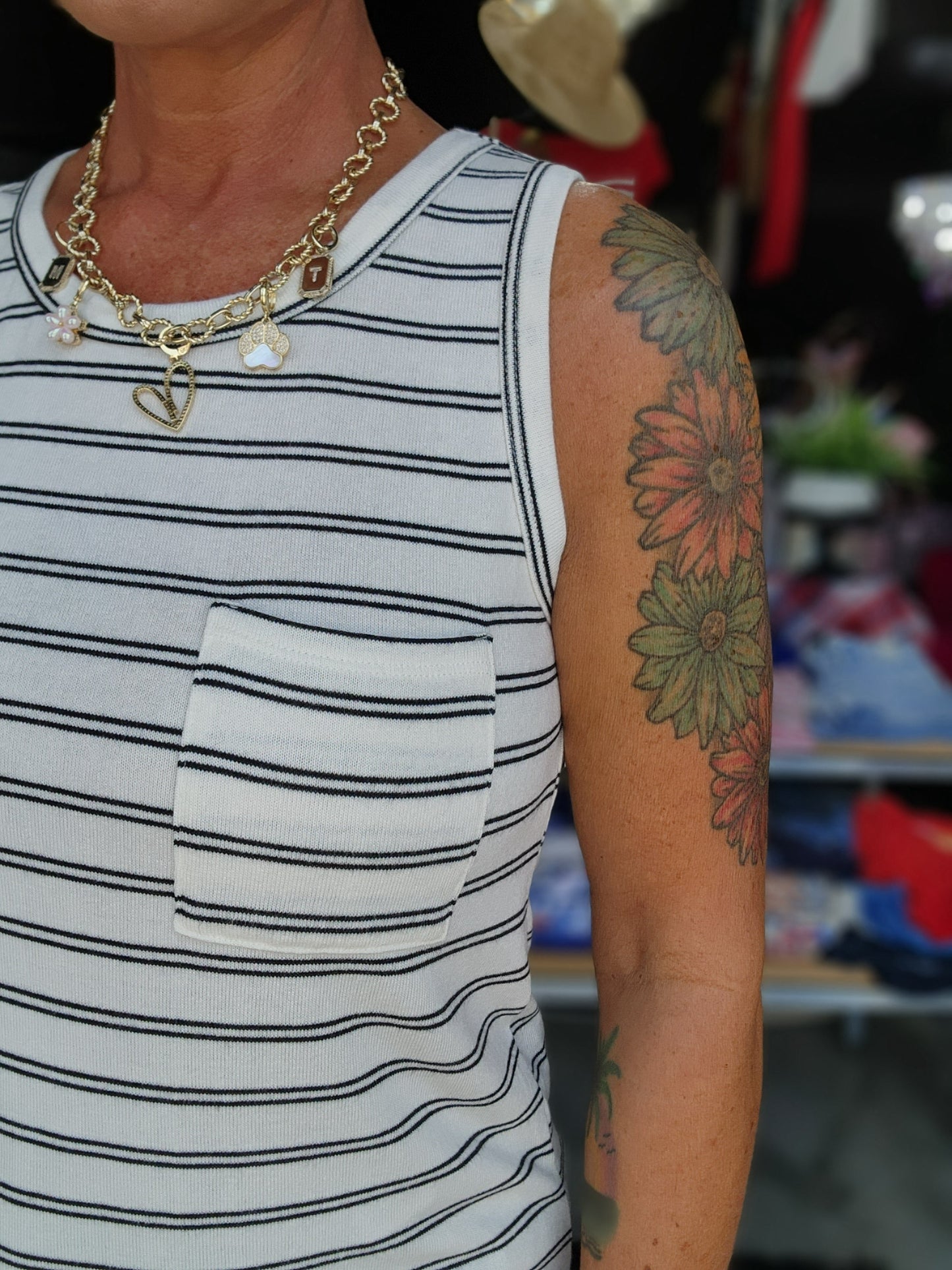 On The Line Sleeveless Top