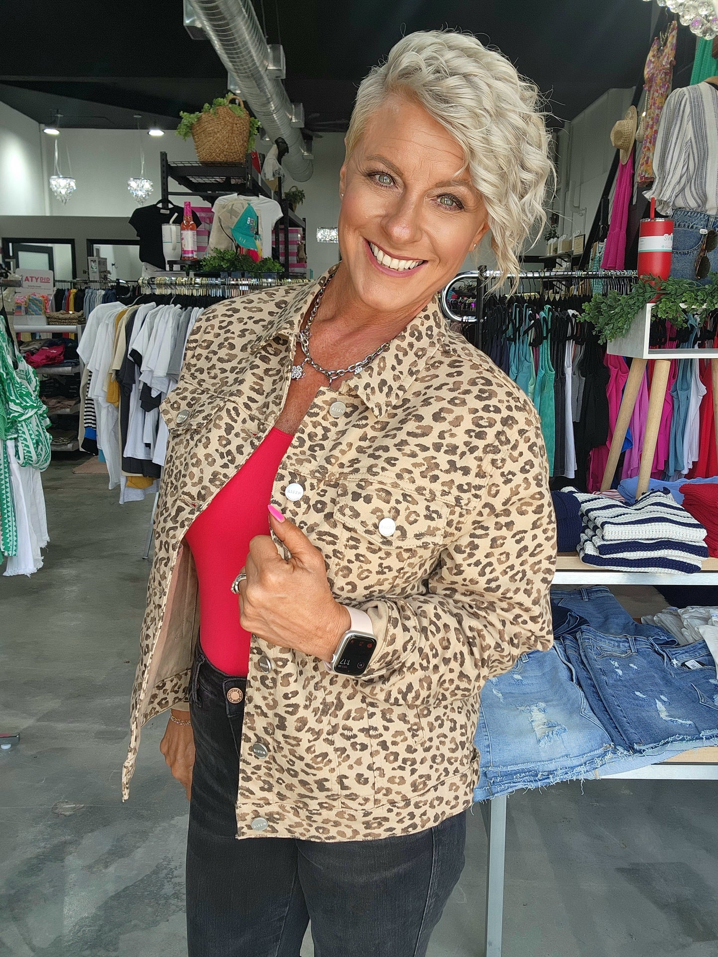 Risen Leopard Print Oversized Jacket