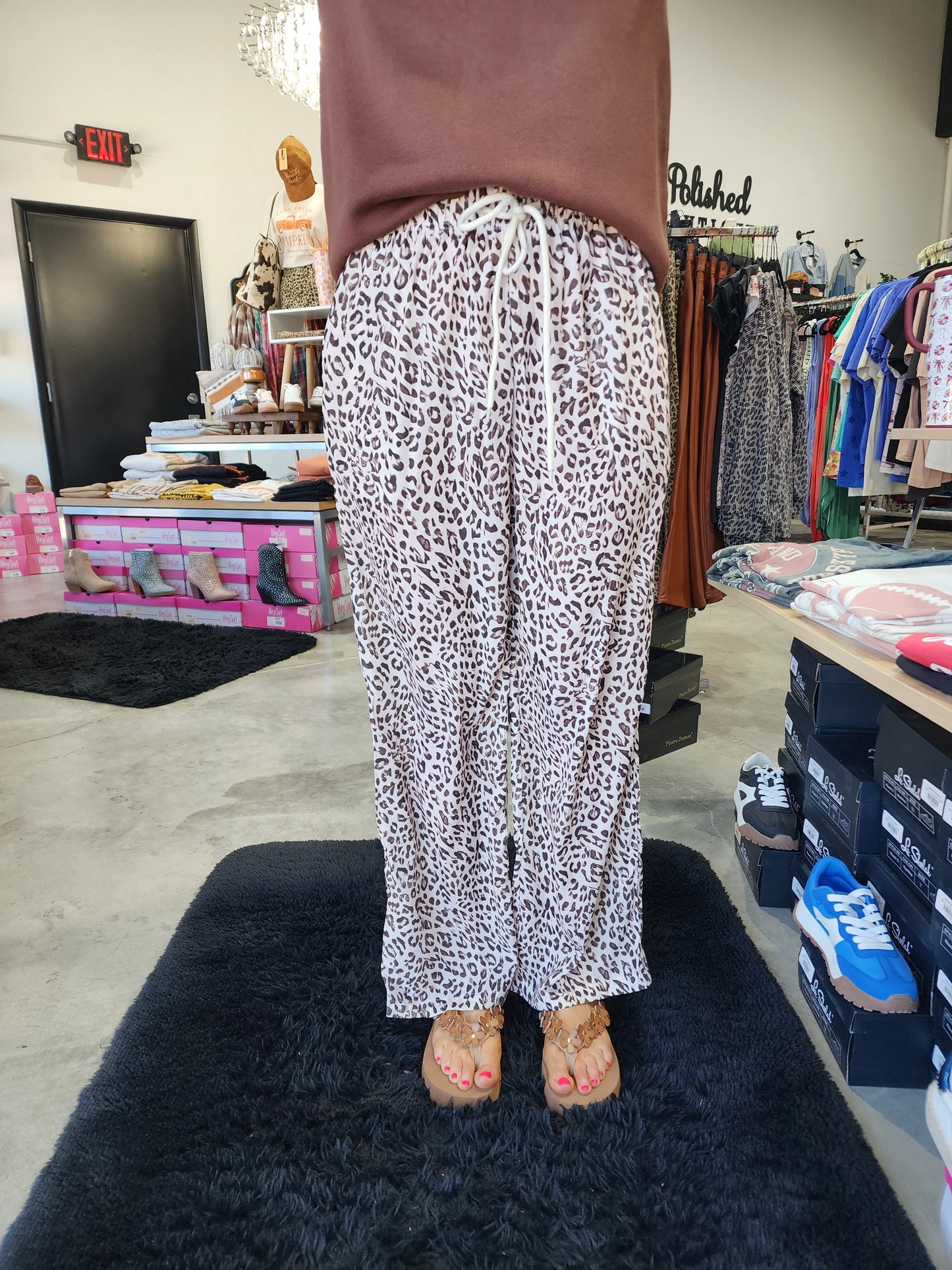 Leopard Drawstring Pants