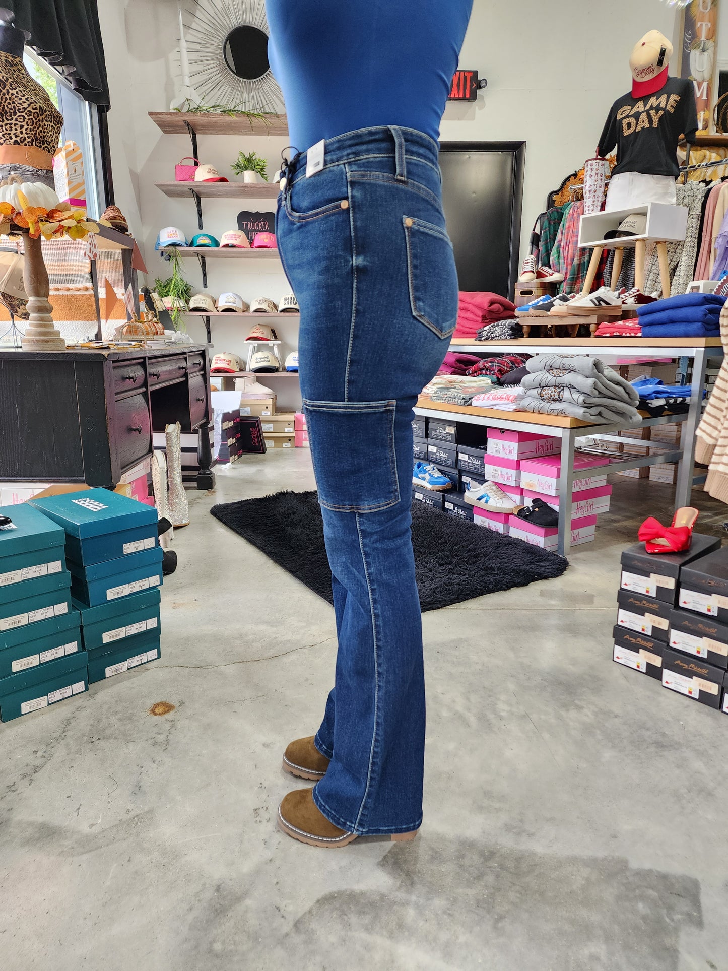Judy Blue High Waist Cargo Bootcut Denim Jeans