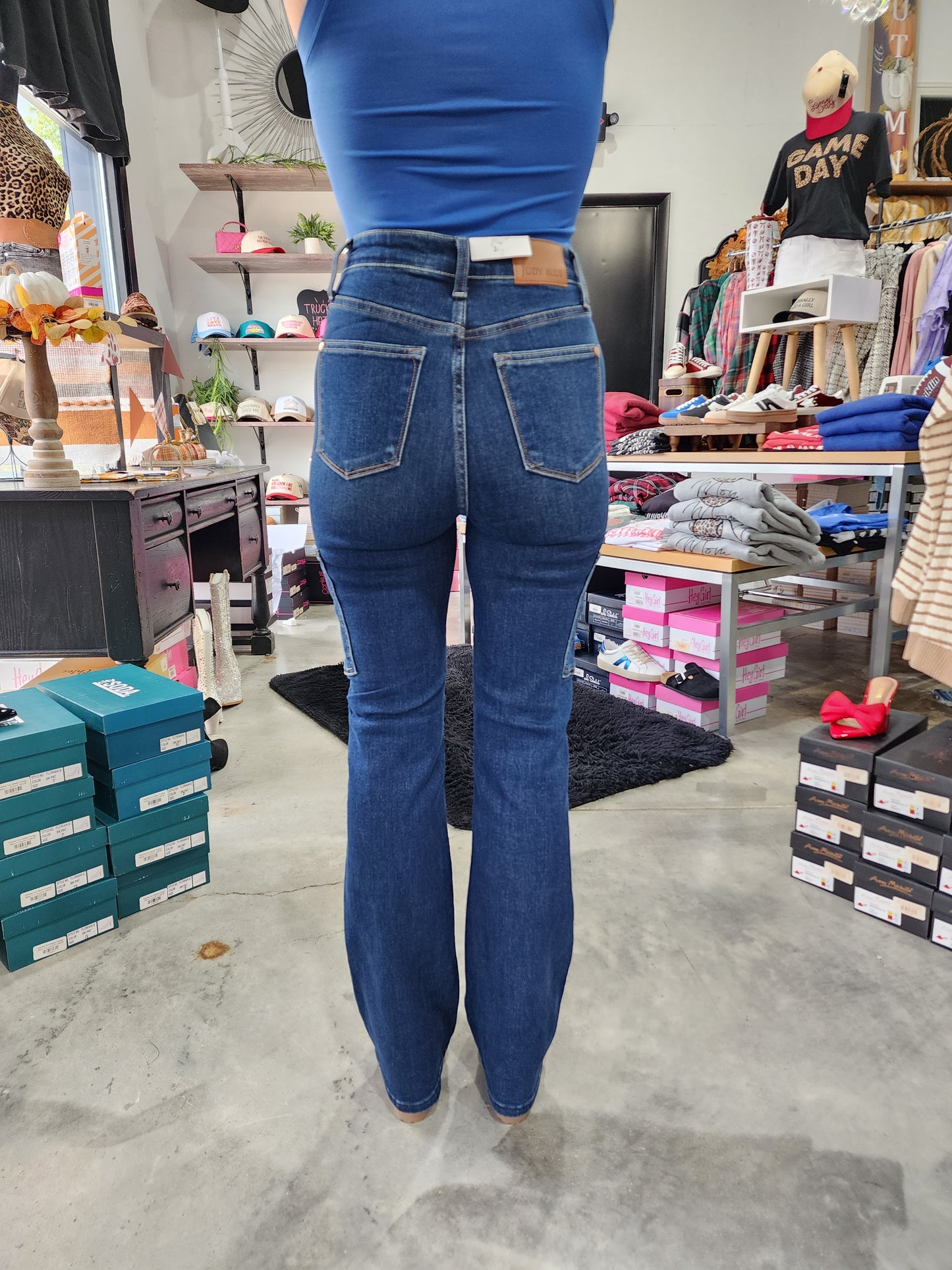 Judy Blue High Waist Cargo Bootcut Denim Jeans
