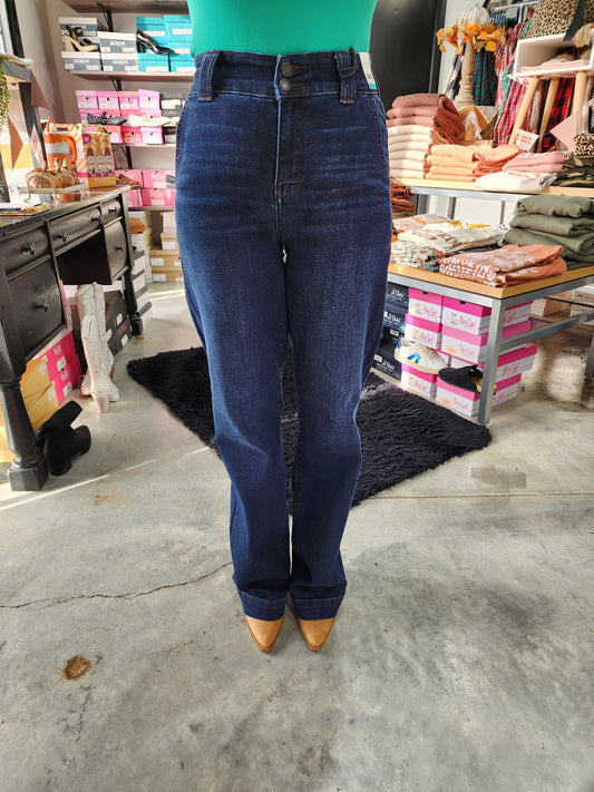 Judy Blue High Waist Wide Leg Trouser Denim Jeans