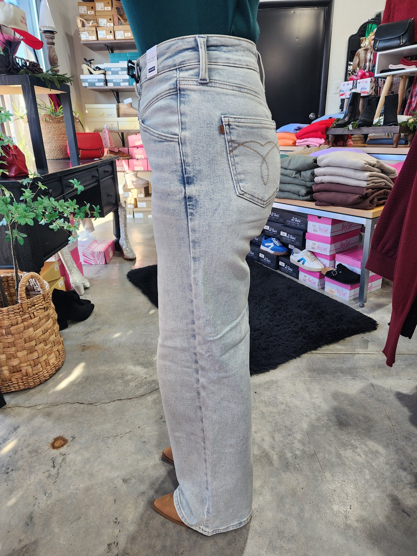 Judy Blue High Waist Column Straight Denim Jeans