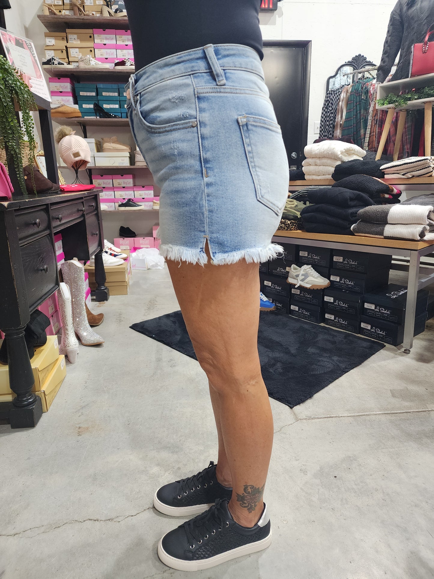 Risen High Rise Side Slit Shorts