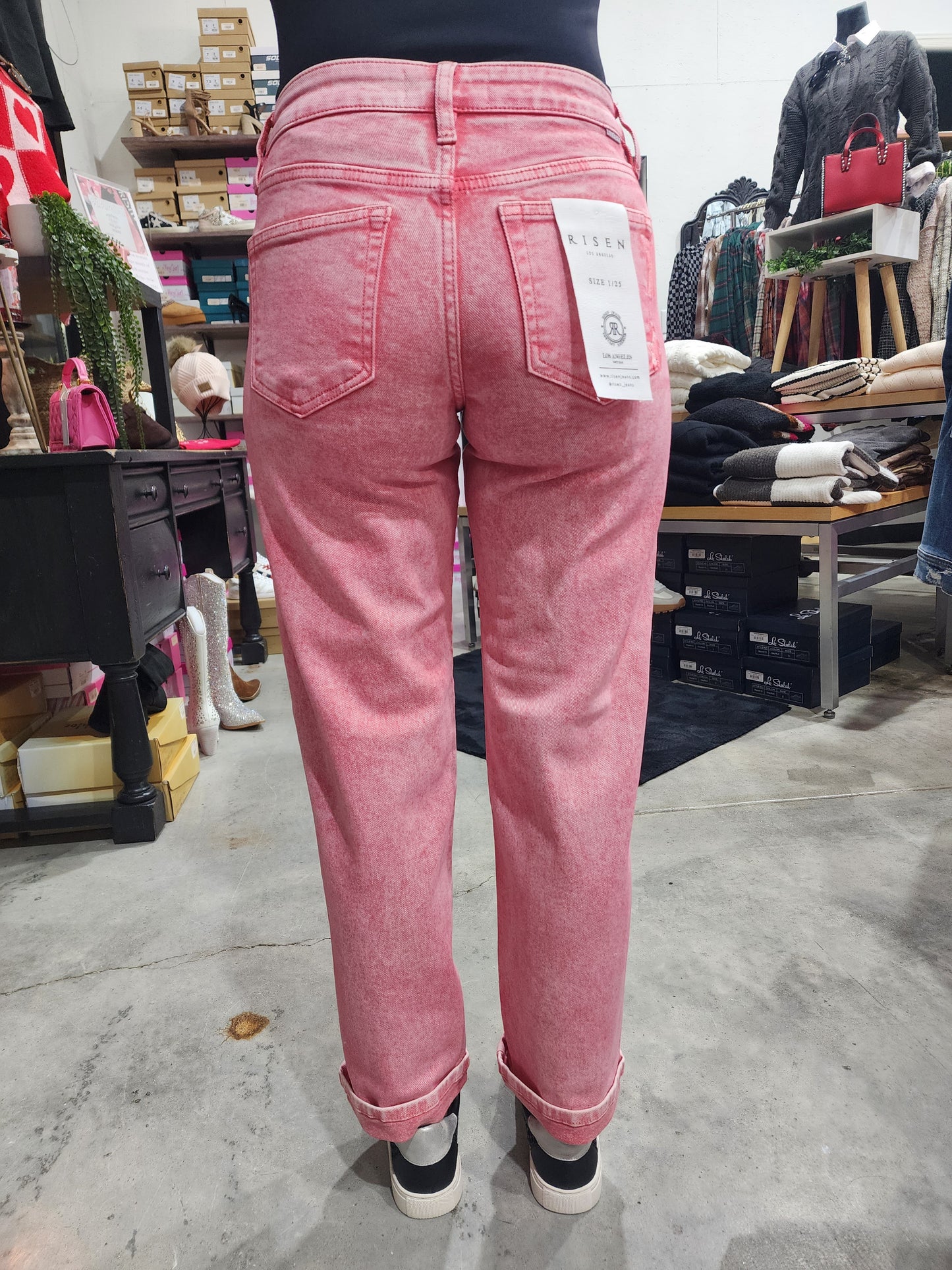 Risen Slouchy Ankle Boyfriend Stars Denim Jeans