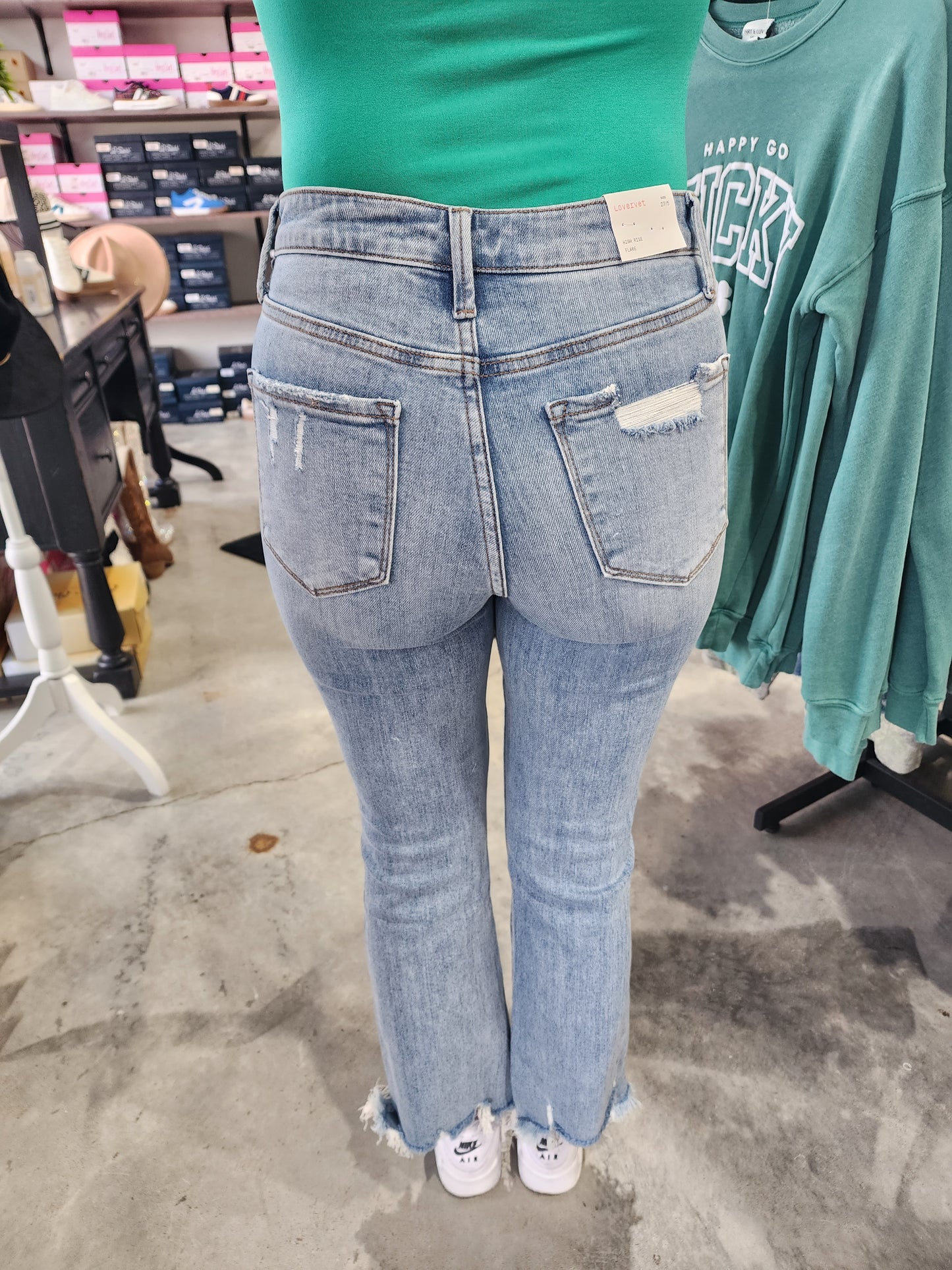 Lovervet HW Handy Crop Flare Denim Jeans