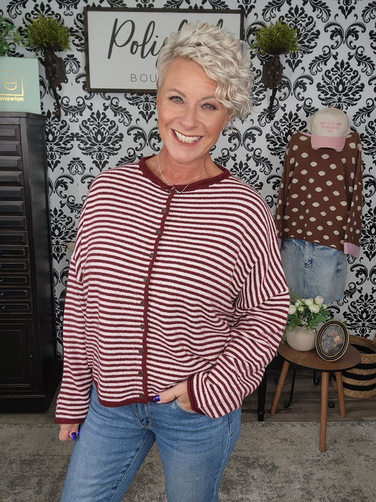 The Downtown Stripe Cardigan