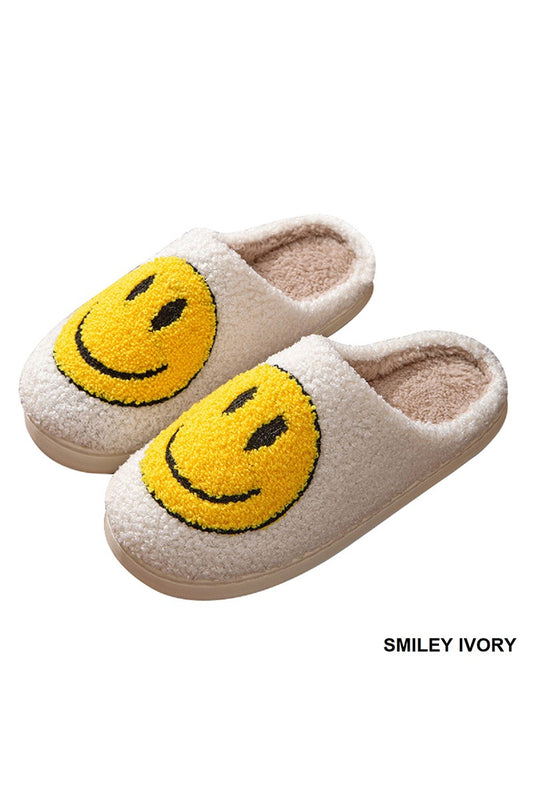 Smiley Yellow Soft Plush Slippers