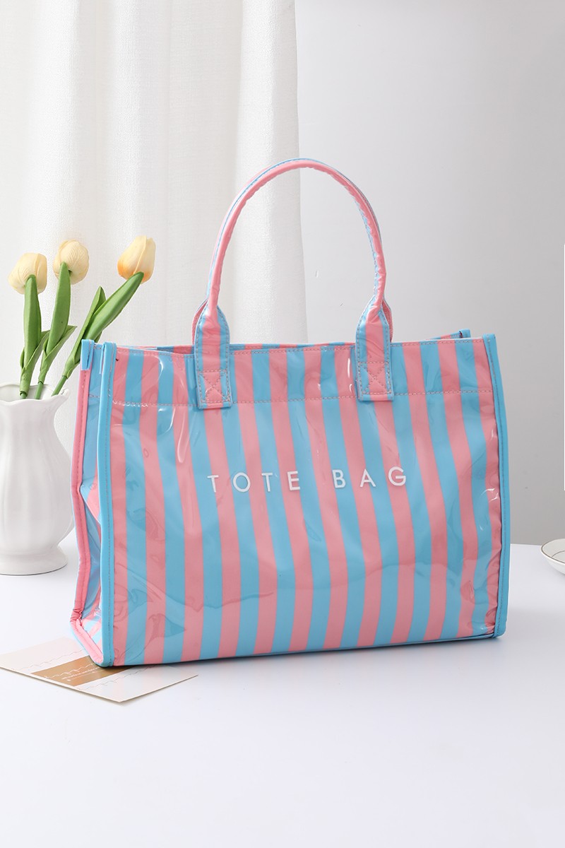 Stripped Shopper Tote Bag