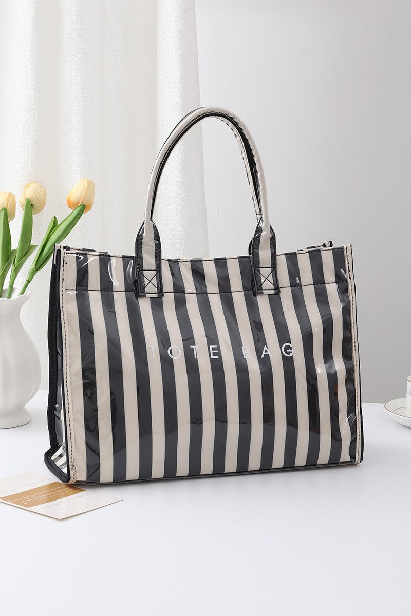 Stripped Shopper Tote Bag