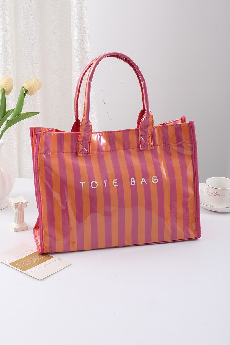 Stripped Shopper Tote Bag