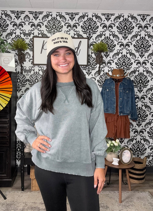 The Acid Wash Fleece Oversized Pullover
