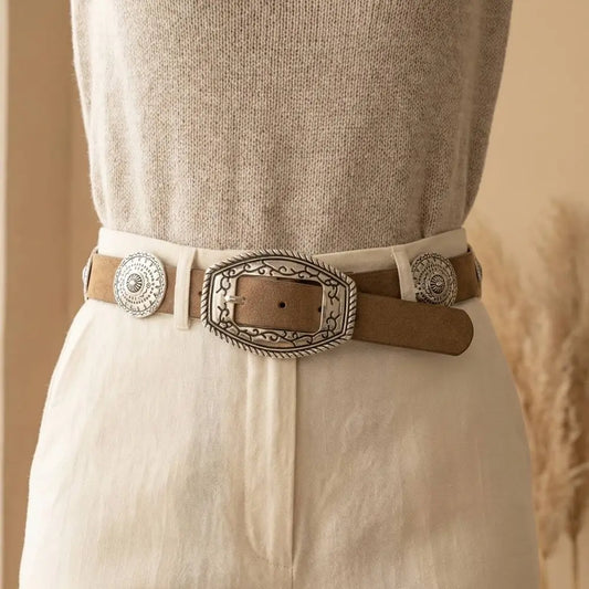 Concho Suede Western Belt