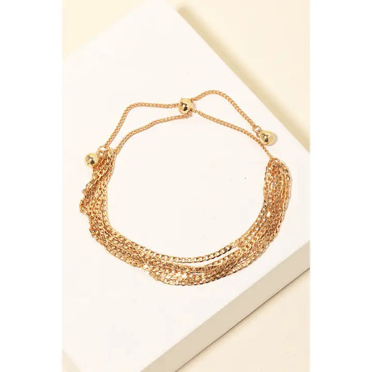 Layered Dainty Curb Chains Bracelet