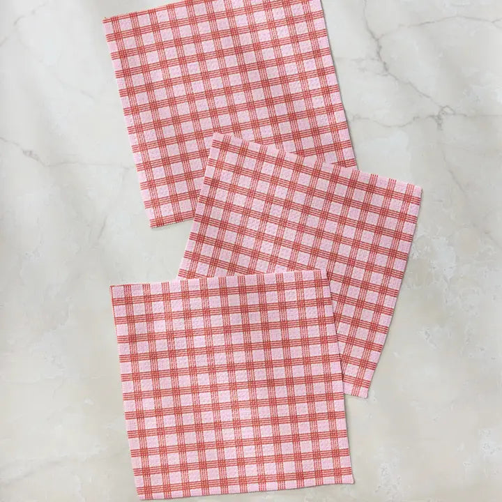 Geometry - Cupid's Plaid Dishcloth Set