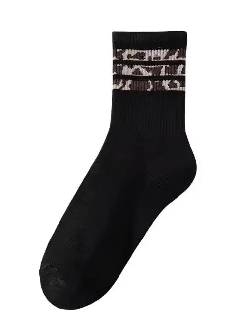 Animal Leopard Half Crew Throwback Socks