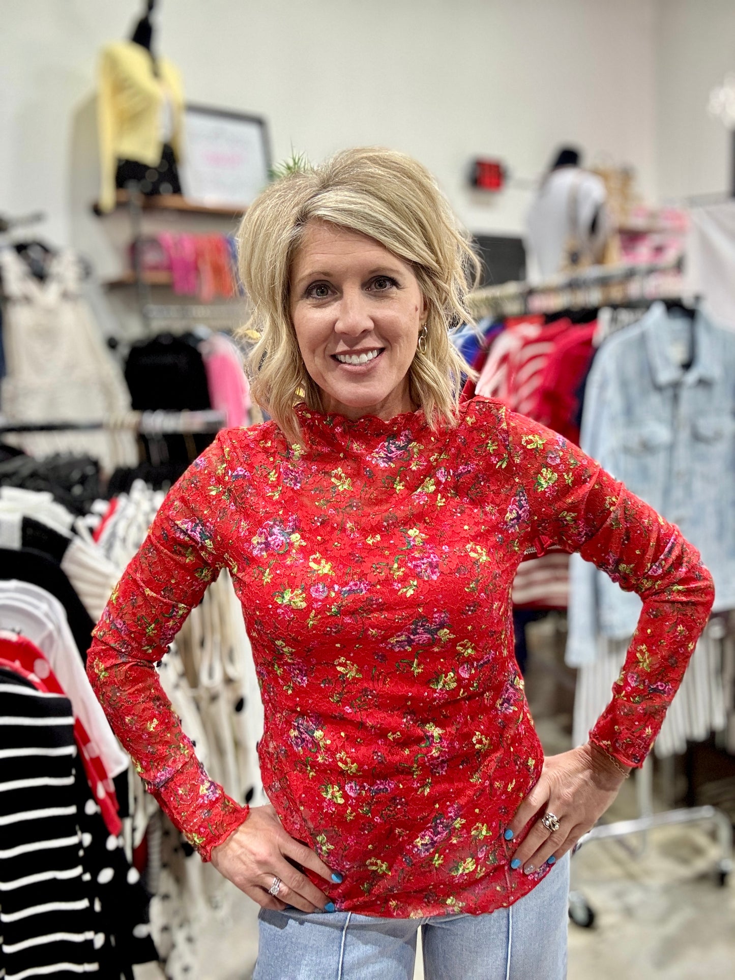 The Floral Lace Long Sleeve Top