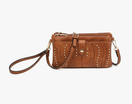 The Ayra Studded Front Wallet/Clutch