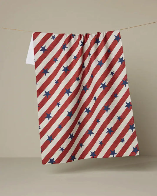 Geometry - Patriotic Stripe Tea Towel