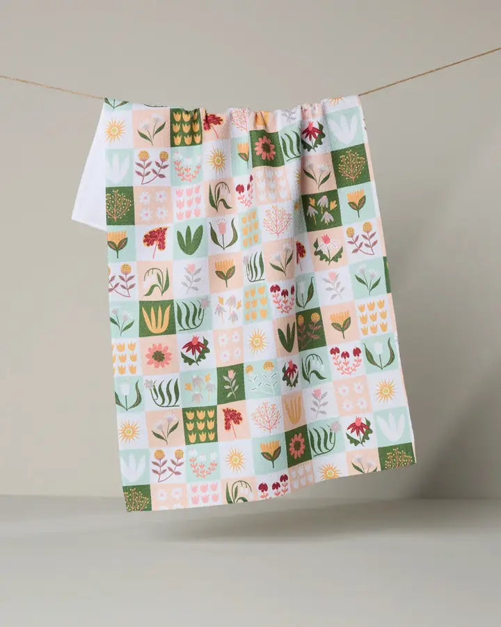 Geometry - Patchwork Garden Tea Towel