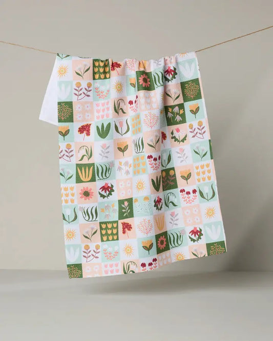 Geometry - Patchwork Garden Tea Towel