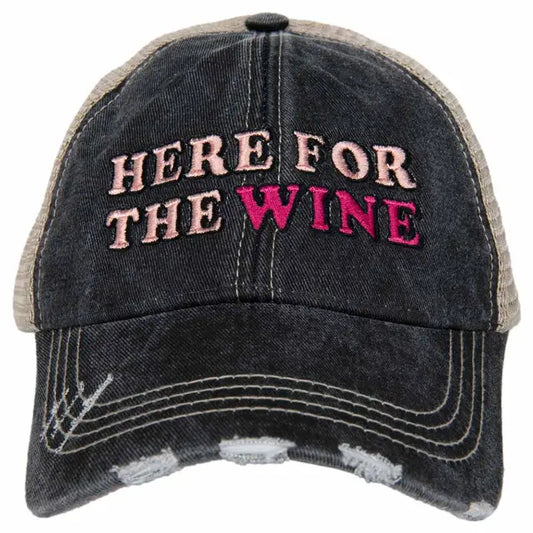 Here For the Wine Trucker Hat