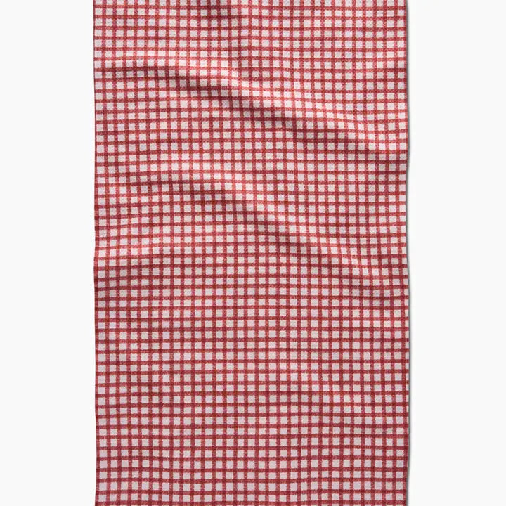 Geometry - Fireside Plaid Red Tea Towel