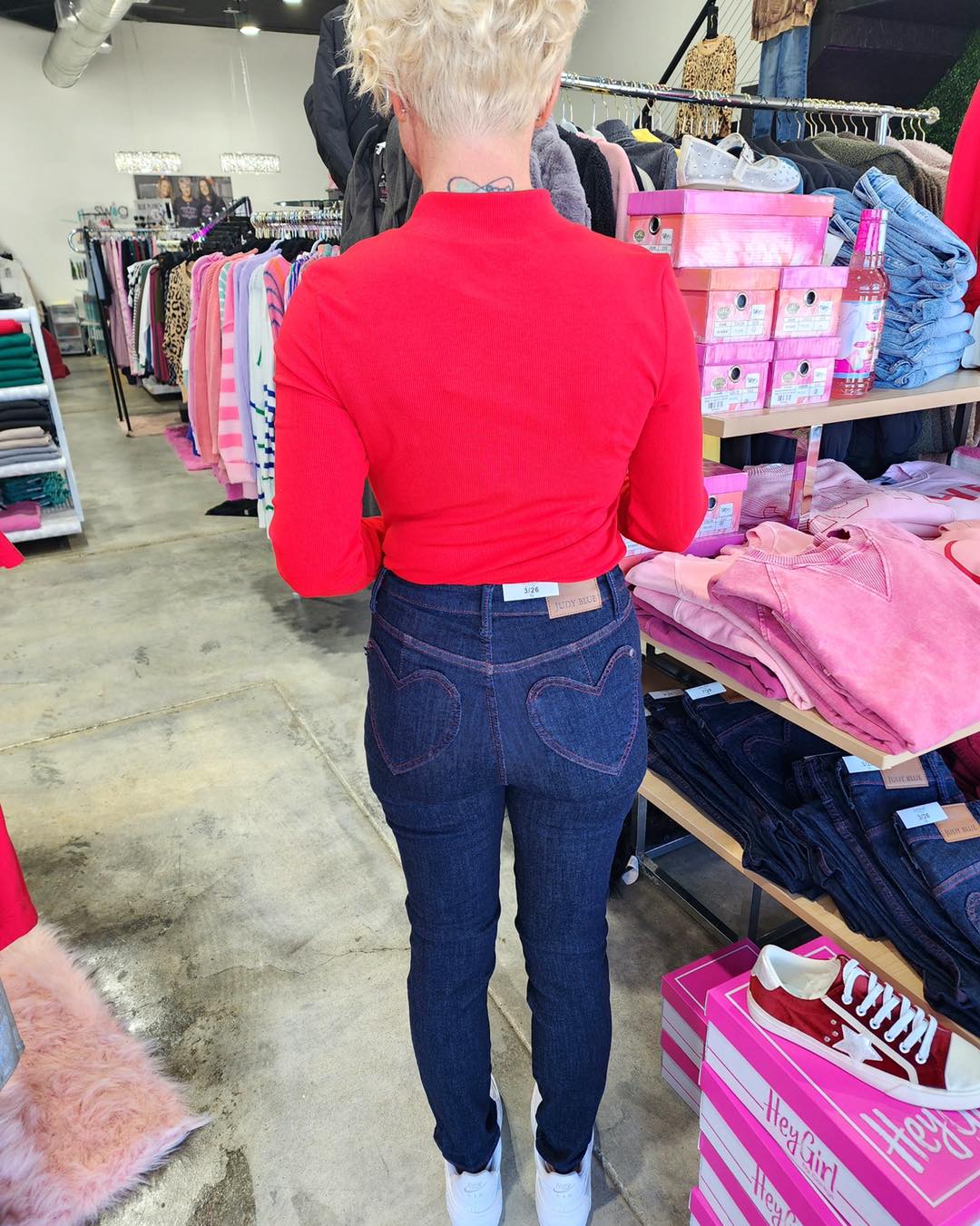 Judy Blue High Waist Heart Shape Back Pocket Skinny Jeans