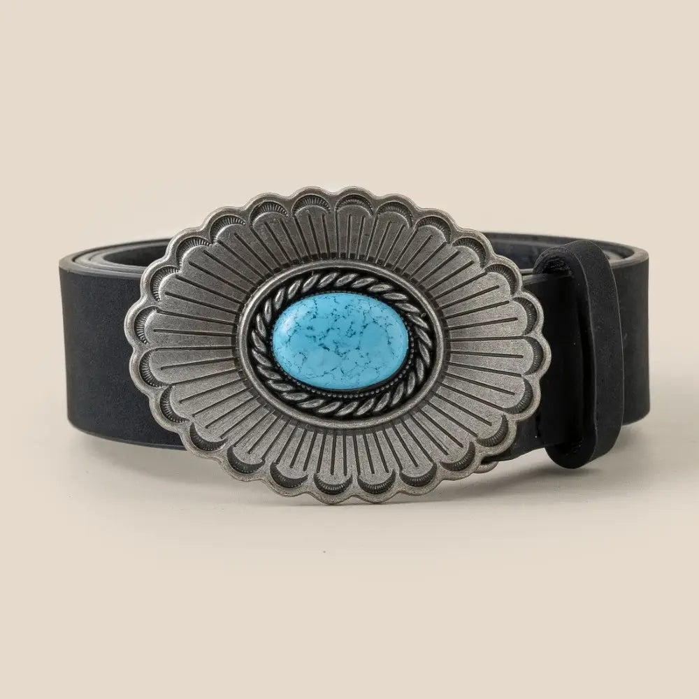 Large Western Turquoise Buckle Belt