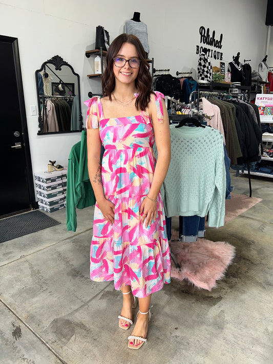 Spring Brush Stroke Dress