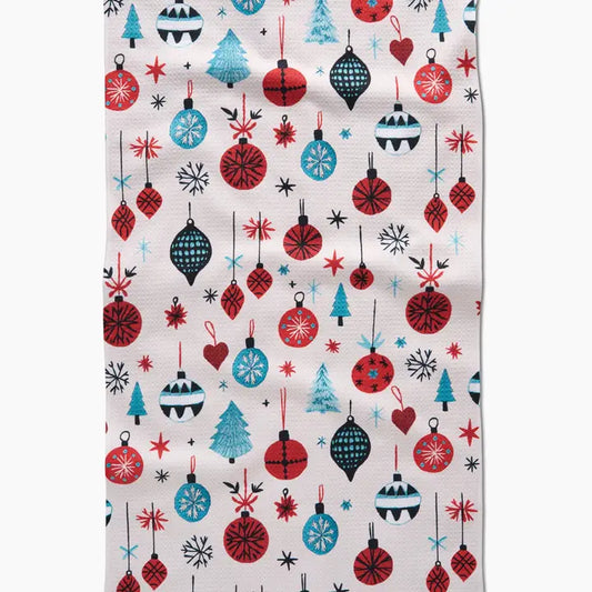 Geometry - Embroidered Ornaments Tea Towel