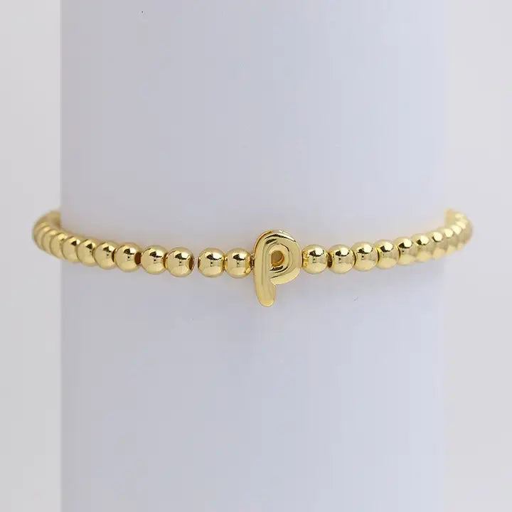Initial Bubble Bead Bracelet