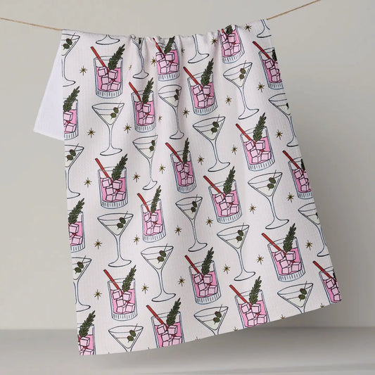 Geometry - Cocktail Countdown Tea Towel