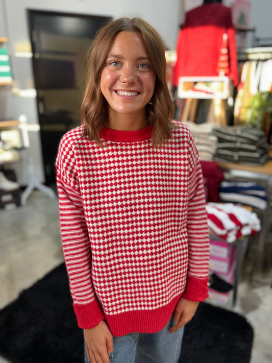 The Festive Checkerboard Sweater