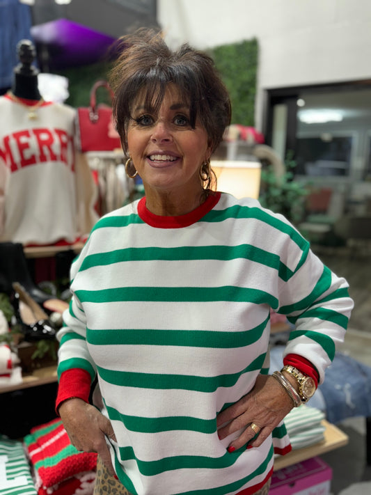 The Candy Cane Contrast Sweater