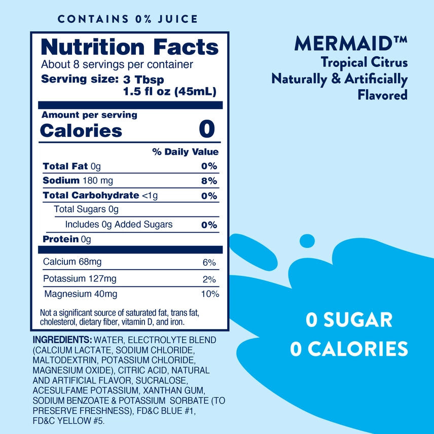 Jordan's Mermaid Hydration w/ Electrolytes Skinny Syrups 12.7 oz